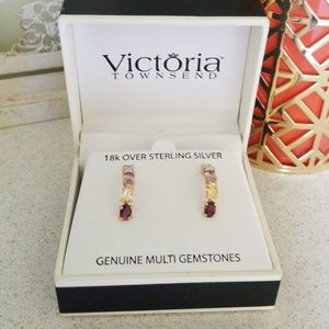 18k Over Sterling Silver Earrings.